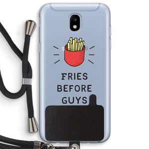CaseCompany Fries before guys: Samsung Galaxy J5 (2017) Transparant Hoesje met koord
