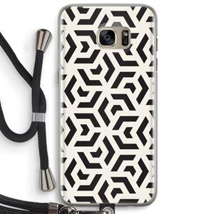 CaseCompany Crazy pattern: Samsung Galaxy S7 Edge Transparant Hoesje met koord