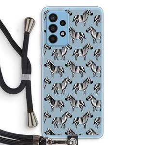 CaseCompany Zebra: Samsung Galaxy A52 Transparant Hoesje met koord
