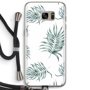 CaseCompany Simple leaves: Samsung Galaxy S7 Edge Transparant Hoesje met koord
