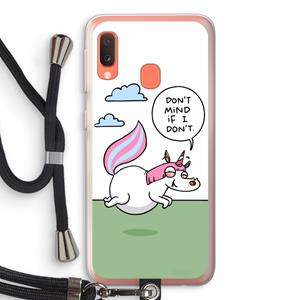CaseCompany Unicorn: Samsung Galaxy A20e Transparant Hoesje met koord