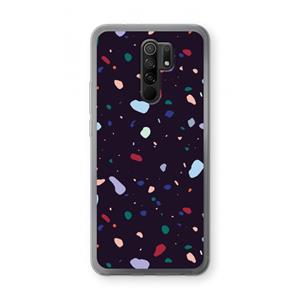 CaseCompany Dark Rounded Terrazzo: Xiaomi Redmi 9 Transparant Hoesje