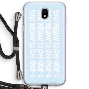 CaseCompany Hotline bling blue: Samsung Galaxy J5 (2017) Transparant Hoesje met koord