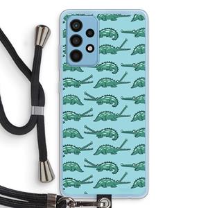CaseCompany Kroko: Samsung Galaxy A52 Transparant Hoesje met koord