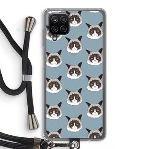 CaseCompany It's a Purrr Case: Samsung Galaxy A12 Transparant Hoesje met koord