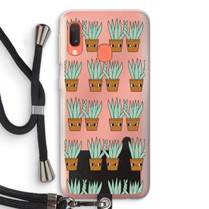 CaseCompany Sansevieria: Samsung Galaxy A20e Transparant Hoesje met koord