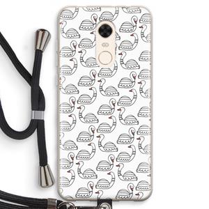 CaseCompany Zwanen: Xiaomi Redmi 5 Transparant Hoesje met koord