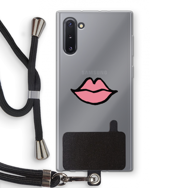 CaseCompany Kusje: Samsung Galaxy Note 10 Transparant Hoesje met koord