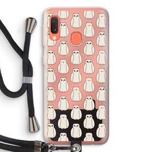 CaseCompany Uilen: Samsung Galaxy A20e Transparant Hoesje met koord