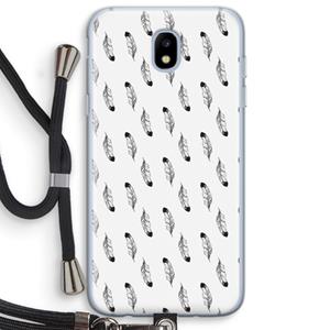 CaseCompany Pluimen: Samsung Galaxy J5 (2017) Transparant Hoesje met koord