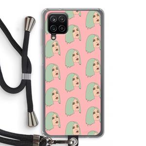 CaseCompany King Kylie: Samsung Galaxy A12 Transparant Hoesje met koord