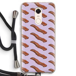 CaseCompany Bacon to my eggs #2: Xiaomi Redmi 5 Transparant Hoesje met koord