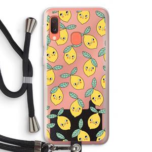 CaseCompany Citroenen: Samsung Galaxy A20e Transparant Hoesje met koord