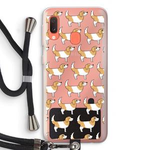 CaseCompany Doggy: Samsung Galaxy A20e Transparant Hoesje met koord