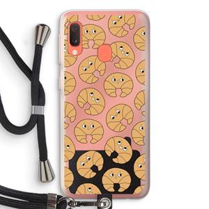 CaseCompany Croissant: Samsung Galaxy A20e Transparant Hoesje met koord