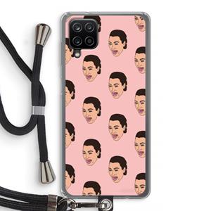 CaseCompany Ugly Cry Call: Samsung Galaxy A12 Transparant Hoesje met koord