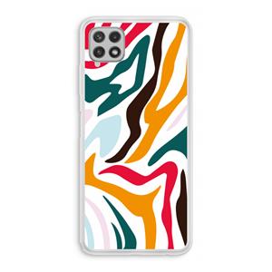 CaseCompany Colored Zebra: Samsung Galaxy A22 4G Transparant Hoesje