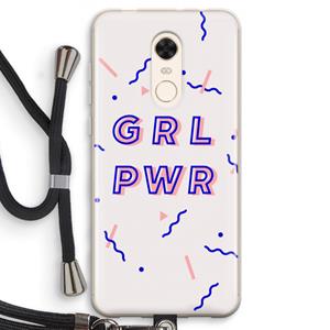 CaseCompany GRL PWR: Xiaomi Redmi 5 Transparant Hoesje met koord