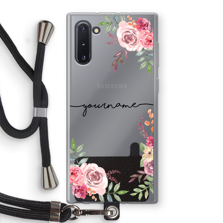 CaseCompany Rozen: Samsung Galaxy Note 10 Transparant Hoesje met koord