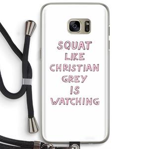 CaseCompany Christian Grey: Samsung Galaxy S7 Edge Transparant Hoesje met koord
