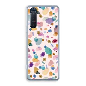 CaseCompany Terrazzo Memphis Pink: Sony Xperia 5 II Transparant Hoesje