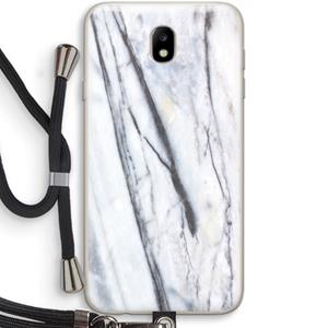 CaseCompany Gestreepte marmer: Samsung Galaxy J7 (2017) Transparant Hoesje met koord