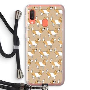 CaseCompany Doggy: Samsung Galaxy A20e Transparant Hoesje met koord