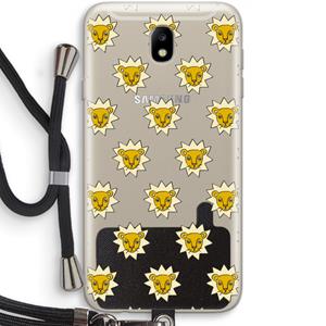 CaseCompany Leeuwenkoppen: Samsung Galaxy J7 (2017) Transparant Hoesje met koord