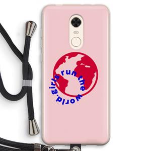 CaseCompany Run The World: Xiaomi Redmi 5 Transparant Hoesje met koord
