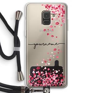 CaseCompany Hartjes en kusjes: Samsung Galaxy A8 (2018) Transparant Hoesje met koord