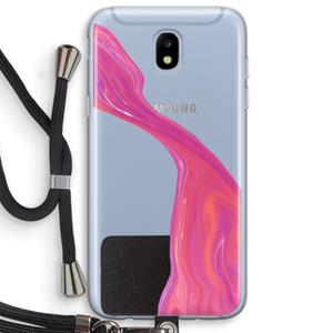CaseCompany Paarse stroom: Samsung Galaxy J5 (2017) Transparant Hoesje met koord