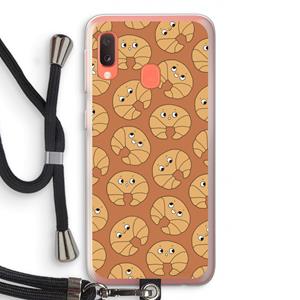 CaseCompany Croissant: Samsung Galaxy A20e Transparant Hoesje met koord