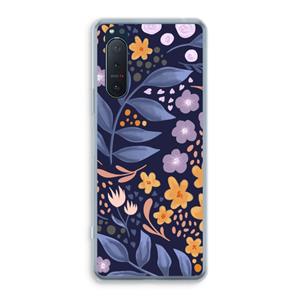 CaseCompany Flowers with blue leaves: Sony Xperia 5 II Transparant Hoesje