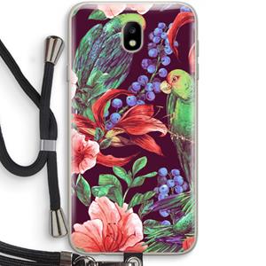 CaseCompany Papegaaien: Samsung Galaxy J7 (2017) Transparant Hoesje met koord