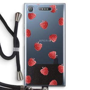 CaseCompany Framboosjes: Sony Xperia XZ1 Transparant Hoesje met koord
