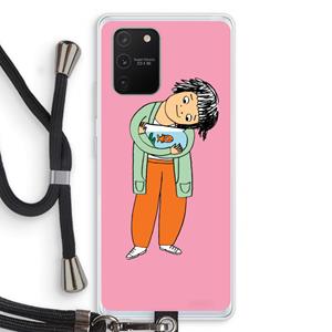 CaseCompany Visknuffel: Samsung Galaxy S10 Lite Transparant Hoesje met koord