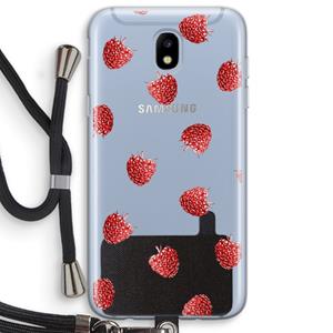 CaseCompany Framboosjes: Samsung Galaxy J5 (2017) Transparant Hoesje met koord