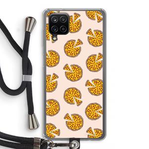 CaseCompany You Had Me At Pizza: Samsung Galaxy A12 Transparant Hoesje met koord