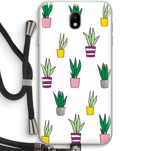 CaseCompany Sanseveria: Samsung Galaxy J7 (2017) Transparant Hoesje met koord