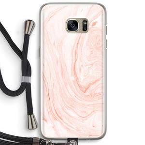 CaseCompany Peach bath: Samsung Galaxy S7 Edge Transparant Hoesje met koord