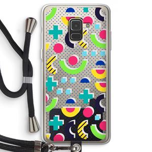 CaseCompany 8-bit N°1: Samsung Galaxy A8 (2018) Transparant Hoesje met koord