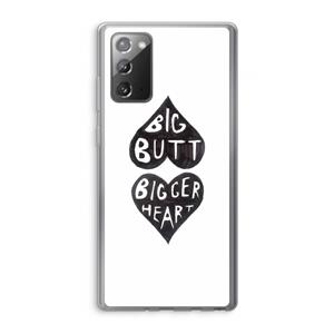 CaseCompany Big butt bigger heart: Samsung Galaxy Note 20 / Note 20 5G Transparant Hoesje