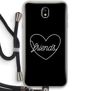 CaseCompany Friends heart black: Samsung Galaxy J7 (2017) Transparant Hoesje met koord