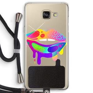 CaseCompany Lip Palette: Samsung Galaxy A5 (2016) Transparant Hoesje met koord