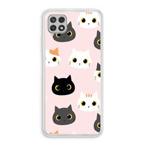 CaseCompany Katten: Samsung Galaxy A22 4G Transparant Hoesje