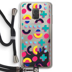 CaseCompany 8-bit N°2: Samsung Galaxy A8 (2018) Transparant Hoesje met koord