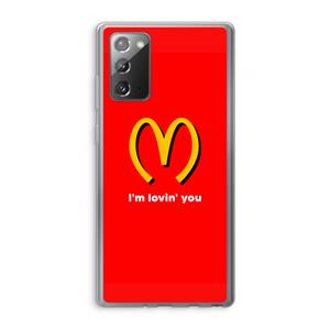 CaseCompany I'm lovin' you: Samsung Galaxy Note 20 / Note 20 5G Transparant Hoesje