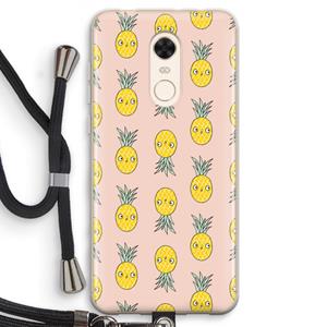 CaseCompany Ananas: Xiaomi Redmi 5 Transparant Hoesje met koord