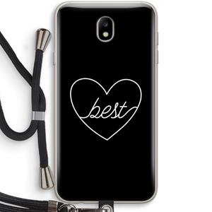 CaseCompany Best heart black: Samsung Galaxy J7 (2017) Transparant Hoesje met koord