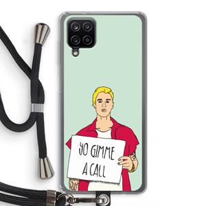 CaseCompany Gimme a call: Samsung Galaxy A12 Transparant Hoesje met koord